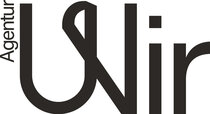 Logo der Agentur Wir mit verschlungenen Buchstaben in Schwarz-Weiß