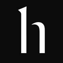 Weißes gotisches "h" auf schwarzem Hintergrund